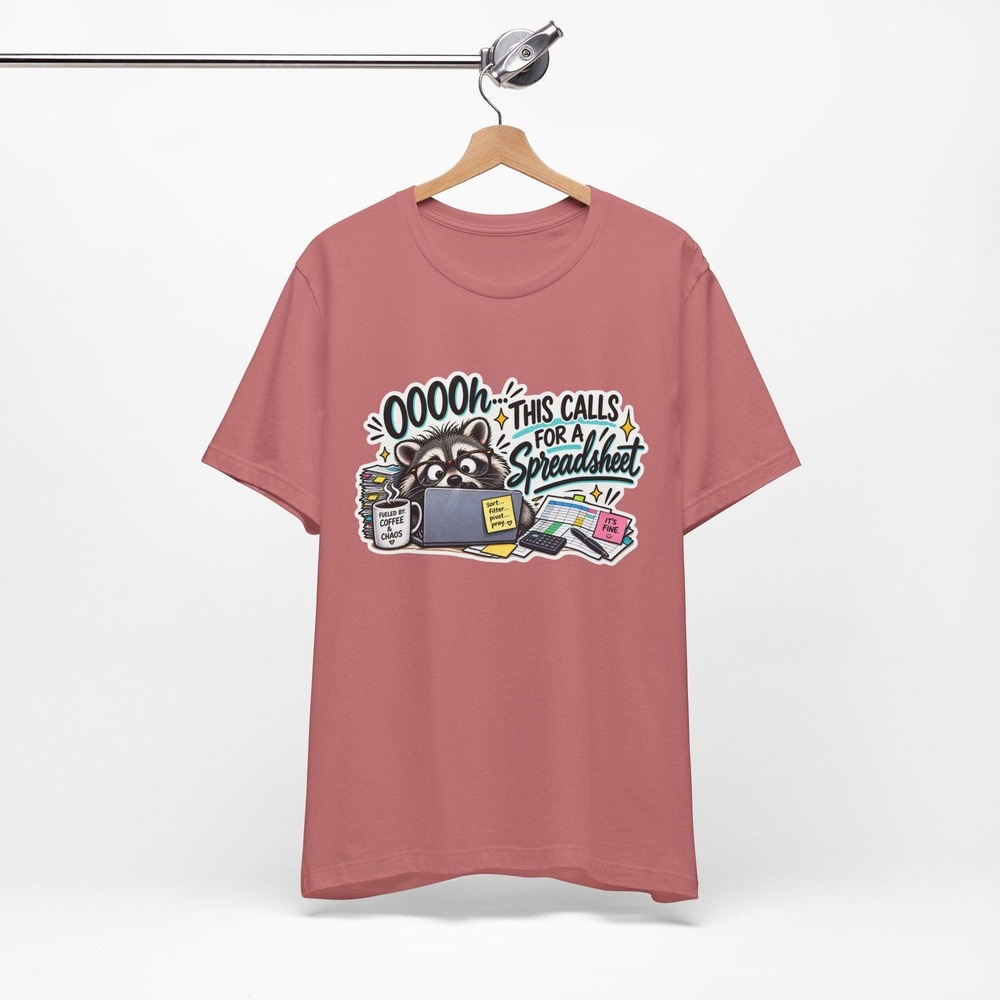 Raccoon 'This Calls for a Spreadsheet' T-Shirt | Cute Accountant Graphic Tee